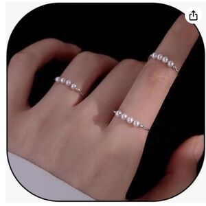 TRADED-Dainty Silver Pearl Ring